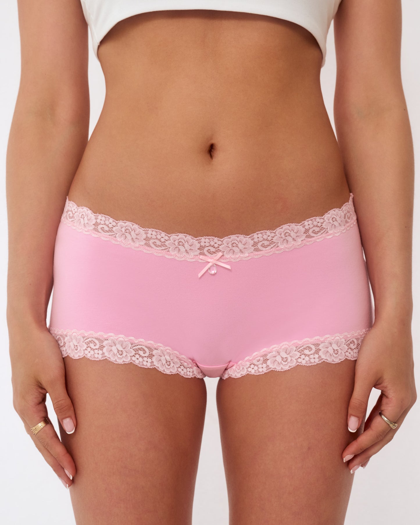 Boy Short Baddies | Organic Cotton and Lace Lingerie